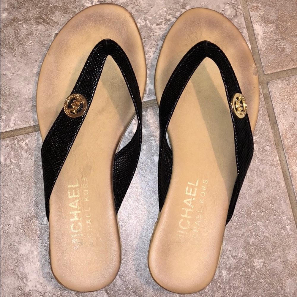 Black flip flops